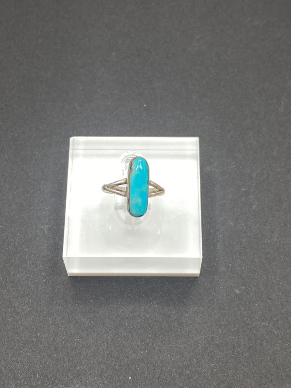 Vintage Sterling Silver Turquoise Pinky Child Ring Southwestern Old Handmade